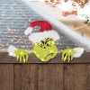 Gemmy 15 in Santa Dr. Seuss™ The Grinch Festive Fence Sitter Light-Up Christmas Decoration - Green - 3 of 3
