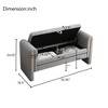Kumasinova Modern Teddy Fabric Ottoman with Storage & Arms, End of Bed Bench with Metal Accents, Upholstered Large Foot Rest Stool, Entryway Bench - 4 of 4