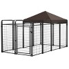 Outdoor Dog Kennel with Roof for Large and Medium Dogs Heavy Duty Pet Playpen with Shade Cover Secure Tall Fence Enclosure - LAOTIES - 4 of 4