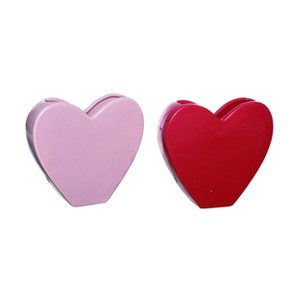 Transpac Ceramic Heart Shaped Vase Set of 2 Home Decorations Valentines - 1 of 1