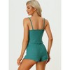 cheibear Women's Spaghetti Straps Cami Tops with Shorts Lounge Sleepwear Pajama Set - 3 of 4