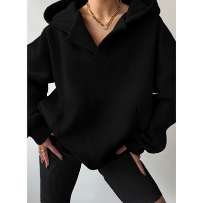 Women‘s Oversized Hoodie Long Sleeve Solid Casual Streetwear