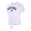 MLB New York Yankees Women's White Front Knot T-Shirt - 3 of 4