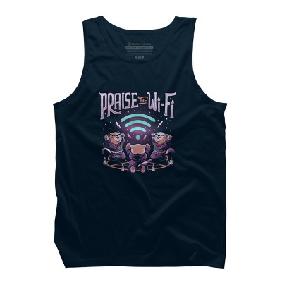 Men's Design By Humans Praise the Wifi Funny Evil Worship Cats By EduEly Tank Top