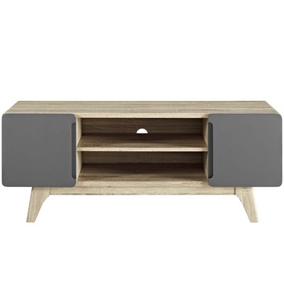 Natural Gray 47 Inch Mid-Century Modern TV Stand