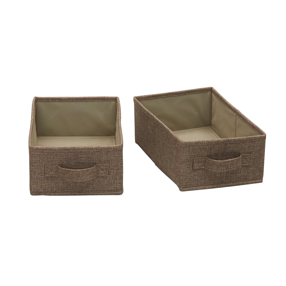 Photos - Clothes Drawer Organiser Household Essentials Set of 2 Narrow Drawer Organizer Latte Linen