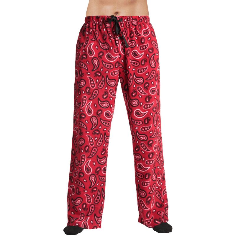 #followme Men's Microfleece Pajamas - Paisley Bandana Print Pajama Pants for Men - Lounge & Sleep PJ Bottoms, 1 of 4