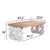 Kumasinova 47" Farmhouse Coffee Table with Carved Base,Rectangular Wood Center Table for Living Room,Modern and Traditional Decorative Side Table - 2 of 4