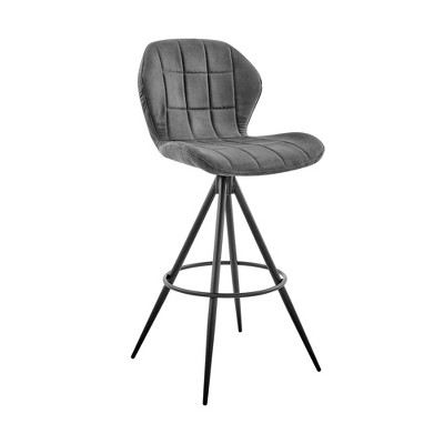 26" Catalina Counter Stool with Fabric Finish Black/Charcoal - Armen Living
