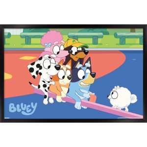 Trends International Bluey (2018) - Bluey and Friends See Saw Fun Framed Wall Poster Prints - 1 of 4