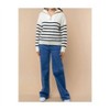 Women's Striped 1/4 Zip Sweater - White Birch - 2 of 4