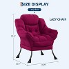 Coucheta Lazy Chair Collection - Modern Accent Lounge Armchairs with Side Pockets, Optional Folding Ottoman, Multiple Colors Available - 2 of 4