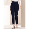 Allegra K Women's Velvet Elegant High Waist with Pockets Work Ankle Pants - 4 of 4