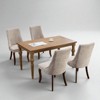 Set of 2 Velvet Dining Chairs with High Backrest, Solid Wood Curved Legs, Flocked Rayon Upholstery & Foam Cushion for Dining Room or Kitchen - 4 of 4
