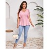 Womens Plus Size Short Sleeve Peplum Summer Tops - 3 of 3