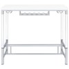 Coaster Norcrest Modern Pub Height Bar Table with Acrylic Legs and Wine Storage White High Gloss - 3 of 4