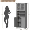 Coucheta 67 H Tall Bathroom Storage Cabinet Freestanding Bathroom Storage Cabinet with 4 Doors and Adjustable Shelves for Living Room, Dining Room - 2 of 4