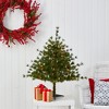 Nearly Natural 3-ft Colorado Mountain Pine Artificial Christmas Tree with 50 Lights. 171 Branches and Pine Cones - 2 of 4