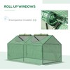 NicBex 4' x 2' x 2' Galvanized Raised Garden Bed with Mini PVC Greenhouse Cover Garden Sheds with Roll-Up Windows for Flowers, Fruits, Green - 4 of 4
