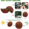 21.7" Artificial Topiary Balls Set of 2, Flower Topiary Balls Decorative Balls for Outdoor and Indoor, Wedding Decoration,Pink Rose - 4 of 4