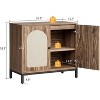 Rattan Sideboard Buffet Cabinet, Kitchen Storage Cabinet Adjustable Shelves, Boho Accent Liquor Coffee Buffet for Living Dining Room Hallway - 2 of 4
