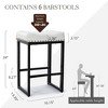 Arceso Counter Height Bar Stools, 24" Square SaddleBarstools Set of 4, Modern Backless FauxLeather Counter Stool for Kitchen lsland Counter, Home Bar - 3 of 4