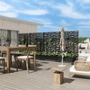 MAYEERTY Planter Box with Trellis Iron Black Gerald Wide Edge Street Style 47x47x16in 3-Piece Set - 3 of 4