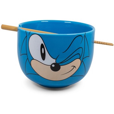 Just Funky Sonic The Hedgehog Japanese Dinnerware Set | 14-Ounce Ramen Bowl and Chopsticks