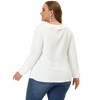 Agnes Orinda Women's Plus Size Elegant Long Sleeve Ruffle Trim V Neck Office Blouses - 4 of 4