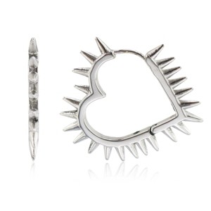 Slate by Rebl  Spike Heart Hoop Earrings  Stainless Steel, 25mm - 1 of 1