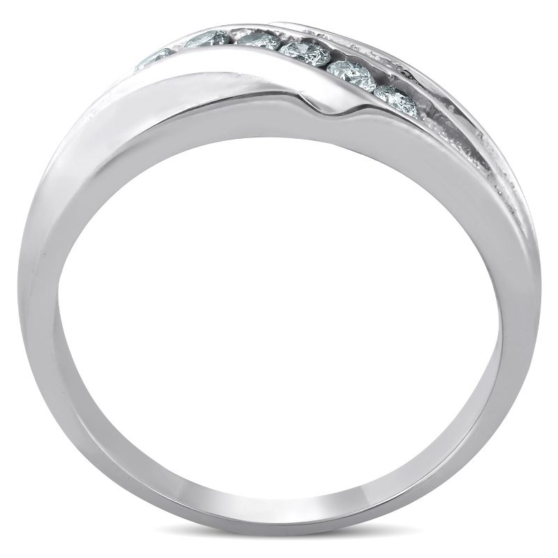 Pompeii3 Platinum Diamond 1/4 Ct High Polished Mens Ring Wedding Band, 2 of 5