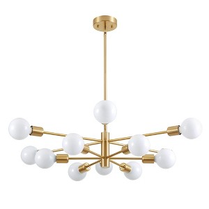 POWLIG 12-Light Gold Mid Century Modern Sputnik Chandelier - 1 of 4