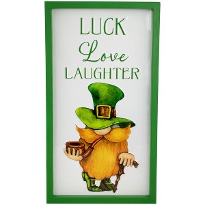 Northlight Luck Love Laughter St. Patricks Day Framed Wall Sign - 18" - 1 of 4