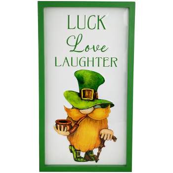 Northlight Luck Love Laughter St. Patricks Day Framed Wall Sign - 18"