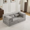 Whisen Modern Compression Loveseat, Convertible Floor Sofa Bed,DIY Boneless Modular Sectional Couch, No Assembly Required - 3 of 4