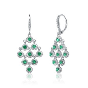 Guili Sterling Silver Plated Chandelier Earrings with Cubic Zirconia – A Sophisticated and Sparkling Statement Piece for a Glamorous, Timeless Look. - 1 of 4