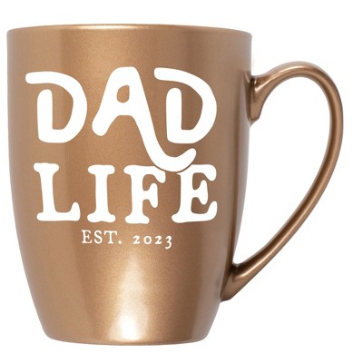 Elanze Designs Dad Life Est 2023 Bronze 10 ounce New Bone China Coffee Cup Mug