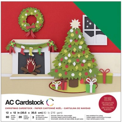 American Crafts Variety Cardstock Pack 12"X12" 60/Pkg-Christmas