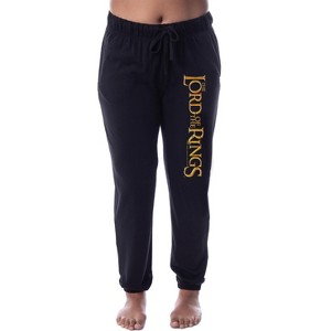 The Lord Of The Rings Womens' Movie Title Sleep Jogger Pajama Pants Black - 1 of 3
