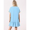 Allegra K Women's Summer Casual V-Neck Lace Short Sleeve Tie Waist Dress - 4 of 4