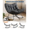COZONY Outdoor Oversized Papasan Rocking Chair - Sturdy Metal Frame Rattan Egg Rocker, Lounge Chair for Balcony Backyard Porch Bedroom - 4 of 4