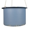 Set of 2 Hanging Planters Blue Metal, Wood & Cotton - Foreside Home & Garden - 4 of 4