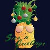 Junior's Design By Humans Christmas Pineapple By Desdymona T-Shirt - 2 of 3