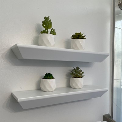 2pc Traditional Wall Shelf Set White - Threshold™