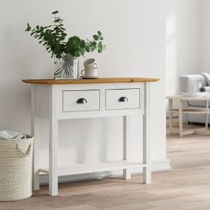 vidaXL Console Table BODO Brown 35.4 in.x13.6 in.x28.7 in. Solid Wood Pine - 1 of 4