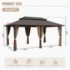 YARDSIGHT Hardtop Gazebo, Aluminum Frame Permanent Pavilion with Curtains and Netting,Double Roof,Designed for Garden, Lawns, Patio - 3 of 4