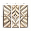 Wood Geometric Wall Art Set of 3, Slatted Wood Sculpture 12x35 inch Brown Home Decor Living Room Bedroom Wall Art - 3 of 4