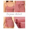 cheibear Women's Spaghetti Straps Cami Tops with Shorts Lounge Sleepwear Pajama Set - 4 of 4