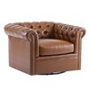 Christopher Knight Home Andrew Upholstered Button Tufted Swivel Club Chair with Roll Arms - 4 of 4