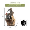 LuxenHome 30" Farmhouse Playful Puppy Resin Water Fountain Outdoor with Barrel and LED Lights Brown - 2 of 4